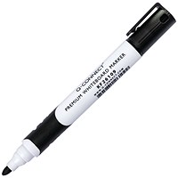 Q-Connect Premium Whiteboard Marker, Bullet Tip, Black, Pack of 10