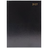 Desk Diary 2 Page Per Day A4 Black 2027