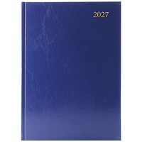 Desk Diary 2 Page Per Day A4 Blue 2027