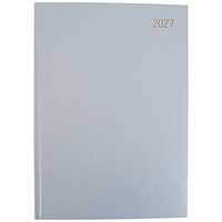 5 Star Desk Diary 2 Page Per Day A4 Silver Grey 2027