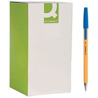 Q-Connect Ballpoint Pen, Fine, Blue, Pack of 20