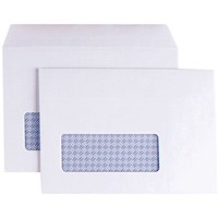 Q-Connect C6 Envelopes, Low Window, Self Seal, 90gsm, White, Pack of 1000