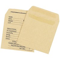 Q-Connect Envelope Wage 108x102mm Printed Self Seal 90gsm Manilla (Pack of 1000)
