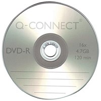 Q-Connect DVD-R Writable Blank DVDs, Cased, 4.7gb/120min Capacity, Pack of 1