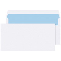 Q-Connect DL Envelopes, Self Seal, 90gsm, White, Pack of 1000 Q-Connect DL Envelopes, Self Seal, 90gsm, White, Pack of 1000