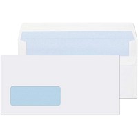 Q-Connect DL Envelopes, Window, Self Seal, 90gsm, White, Pack of 1000