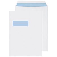 Q-Connect C4 Window Envelopes, Self Seal, 90gsm, White, Pack of 250