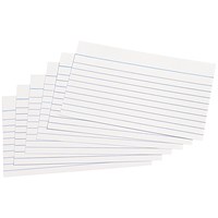 Q-Connect Lined Record Cards, 127x76mm, White, Pack of 100