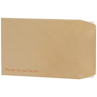 Q-Connect C4 Board Back Envelopes, 115gsm, Peel and Seal, Manilla, Pack of 125