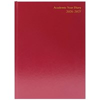 5 Star Academic Diary Week To View A4 Burgundy 2026-2027