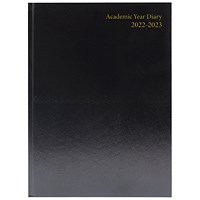 Academic Diary Week To View A4 Black 2022-2023