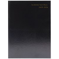 5 Star A4 Academic Diary, Week To View, Black, 2025-2026 5 Star A4 Academic Diary, Week To View, Black, 2025-2026