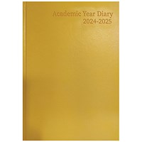 Q-Connect 2024-25 Academic Diary, Week To View, A4, Yellow