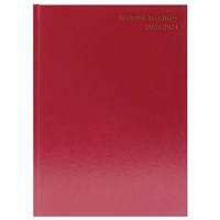 Q-Connect A5 Academic Diary, Week To View, Burgundy, 2023-2024
