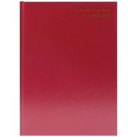 Q-Connect 2024-25 Academic Diary, Week To View, A5, Burgundy