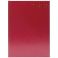 Q-Connect A5 Academic Diary, Week To View, Burgundy, 2025-2026