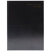 Q-Connect A5 Academic Diary, Week To View, Black, 2023-2024