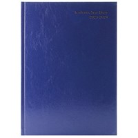 Q-Connect A5 Academic Diary, Week To View, Blue, 2023-2024