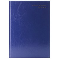 Q-Connect A5 Academic Diary, Week To View, Blue, 2023-2024