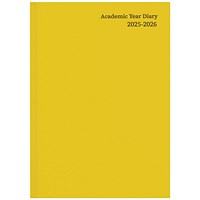 Q-Connect A5 Academic Diary, Week To View, Yellow, 2025-2026