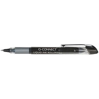Q-Connect Liquid Ink Rollerball Pen Fine Black (Pack of 10)