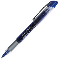 Q-Connect Liquid Ink Rollerball Pen Fine Blue (Pack of 10)