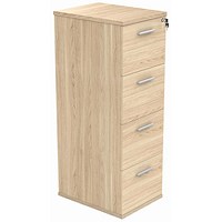 Astin Foolscap Filing Cabinet, 4 Drawer, Oak