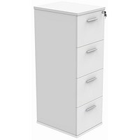 Astin Foolscap Filing Cabinet, 4 Drawer, White