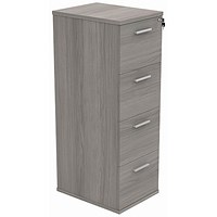 Astin Foolscap Filing Cabinet, 4 Drawer, Grey Oak