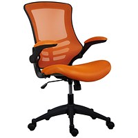 First Curve Operator Chair with Folding Arms, Orange
