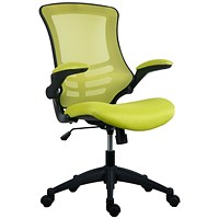First Curve Operator Chair with Folding Arms, Green