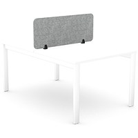 Serrion PET Desk Mounted Straight Top Acoustic Screen 1190x400mm Grey