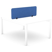 Serrion PET Desk Mounted Straight Top Acoustic Screen 1190x400mm Blue