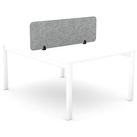Serrion PET Desk Mounted Straight Top Acoustic Screen 1390x400mm Grey