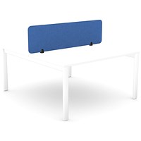 Serrion PET Desk Mounted Straight Top Acoustic Screen 1390x400mm Blue