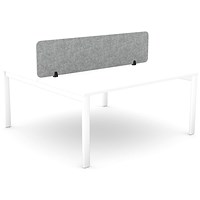 Serrion PET Desk Mounted Straight Top Acoustic Screen 1590x400mm Grey