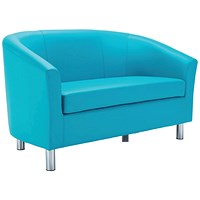 Jemini 2 Seater Polyurethane Tub Sofa, Sky Blue