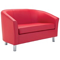 Jemini 2 Seater Polyurethane Tub Sofa, Red