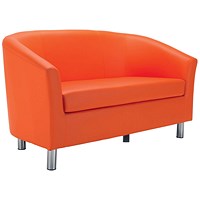 Jemini 2 Seater Polyurethane Tub Sofa, Orange
