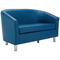 Jemini 2 Seater Polyurethane Tub Sofa, Blue