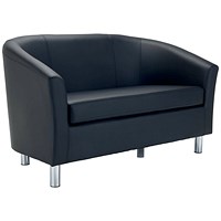 Jemini 2 Seater Polyurethane Tub Sofa, Black