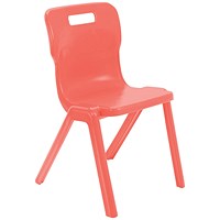 Titan One Piece Classroom Chair Size 6 470x530x805mm Coral
