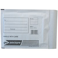 GoSecure Bubble Envelope Size 3 140x195mm White (Pack of 100) KF71448