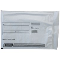 GoSecure Bubble Envelopes, Size 7, White, Pack of 50