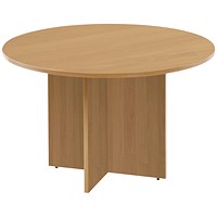 Arista Round Meeting Table, 1100x1100mm, Maple