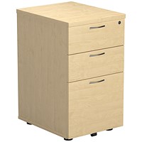 Jemini 3 Drawer Under Desk Pedestal, Maple