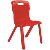 Titan One Piece Classroom Chair, 363x343x563mm, Red