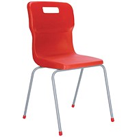 Titan 4 Leg Classroom Chair, 438x398x670mm, Red
