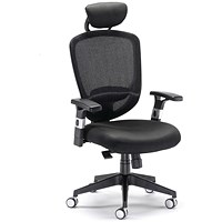 Arista Lexi High Back Chair with Headrest 710x310x600mm Black