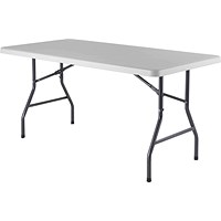 Jemini Rectangular Folding Table, 1520mm Wide, White
